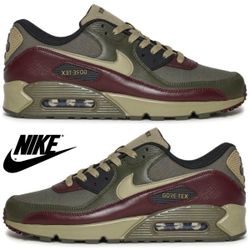 Nike Air Max 90 Gore-TEX Men's Shoes (FD5810-200,Medium Olive/Cargo Khaki/Burgundy) Size 6 Mens