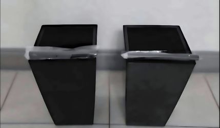 PAIR of 16" Square Black/White Resin Planters with Irrigation (2 for $40) @ Lasting  Creations