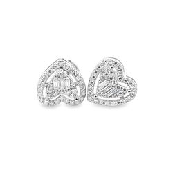 Sterling Silver VVS Moissanite 0.37 CTW Heart Earring