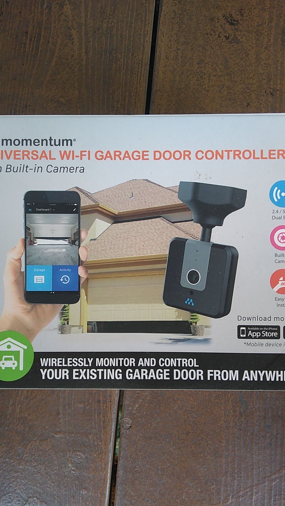 Wi-fi garage door opener with camera