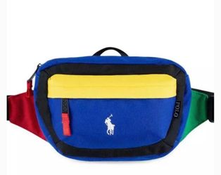 Polo by Ralph Lauren Blue Yellow & Red Colorblock Belt Bag Fanny Pack NWT