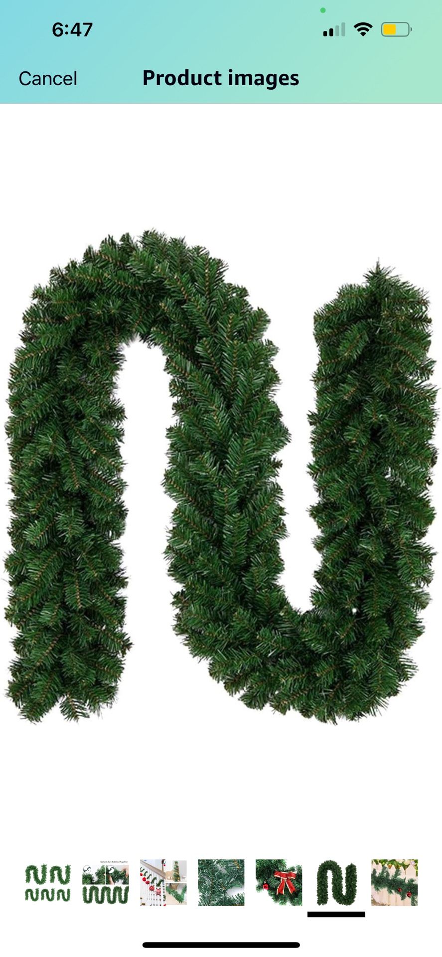 8.9 Ft Artificial Spruce Christmas Garland, Non-Lit Soft Green Holiday Decorations