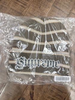 Supreme FW26’ week 4 Supreme Metallic Stripe Beanie Brown.