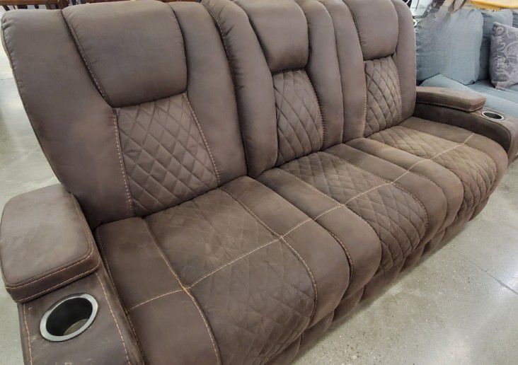 Brown Recliner Sofa With Electric And Lights