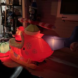 Santa In Helicopter Christmas Blow~Up