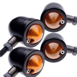  4x Custom Black Anodized Billet Aluminum Shape Panhead Turn Signal Light Mounting For Aprilia BMW Ducati Harley Kawasaki Suzuki Yamaha