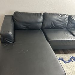 Faux Leather Couch 