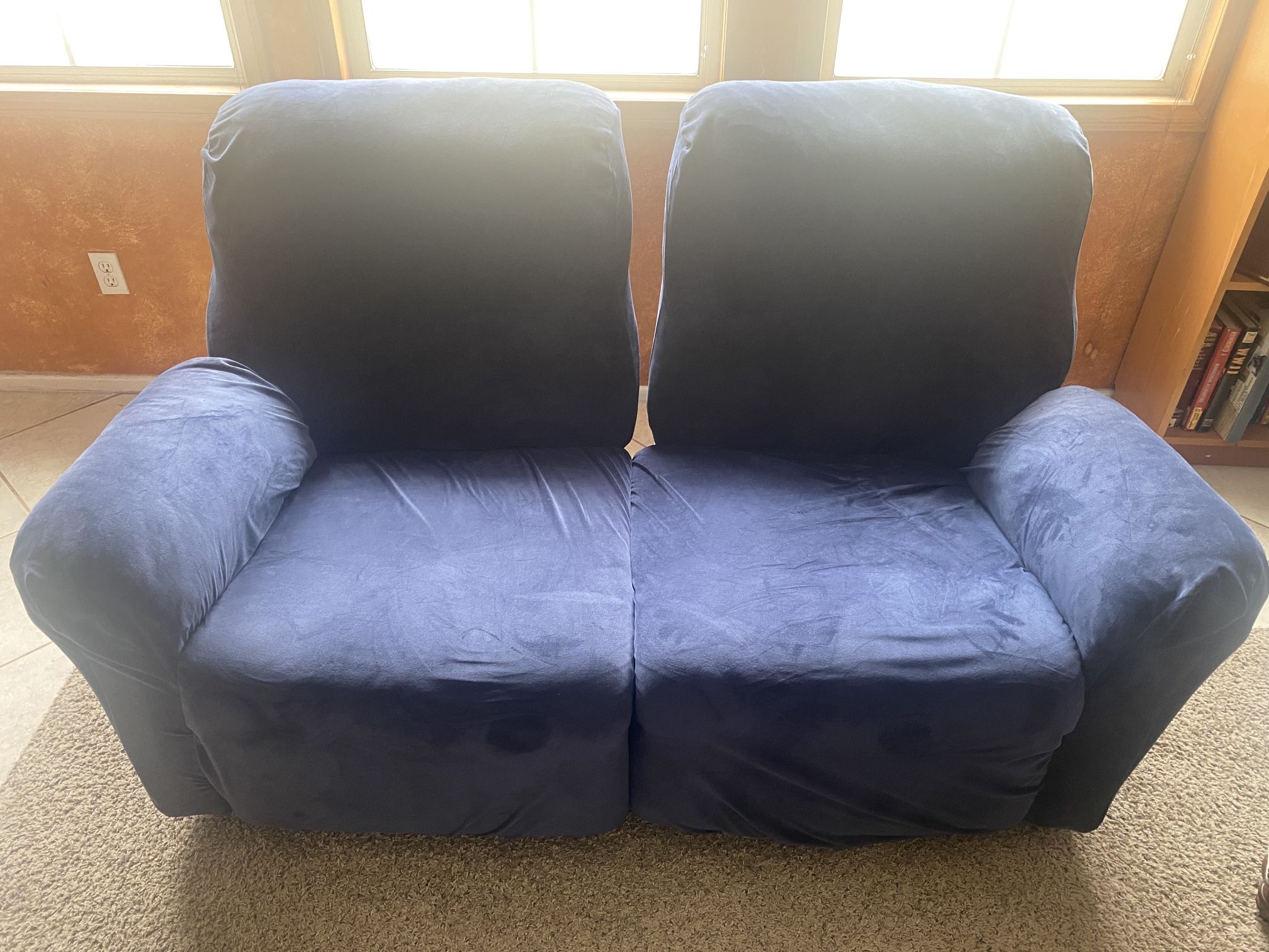 Couch (Reclines) And Couch Cover Free