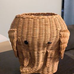 Boho Elephant Wicker Basket 