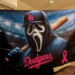 Dodgers Ghost face flag