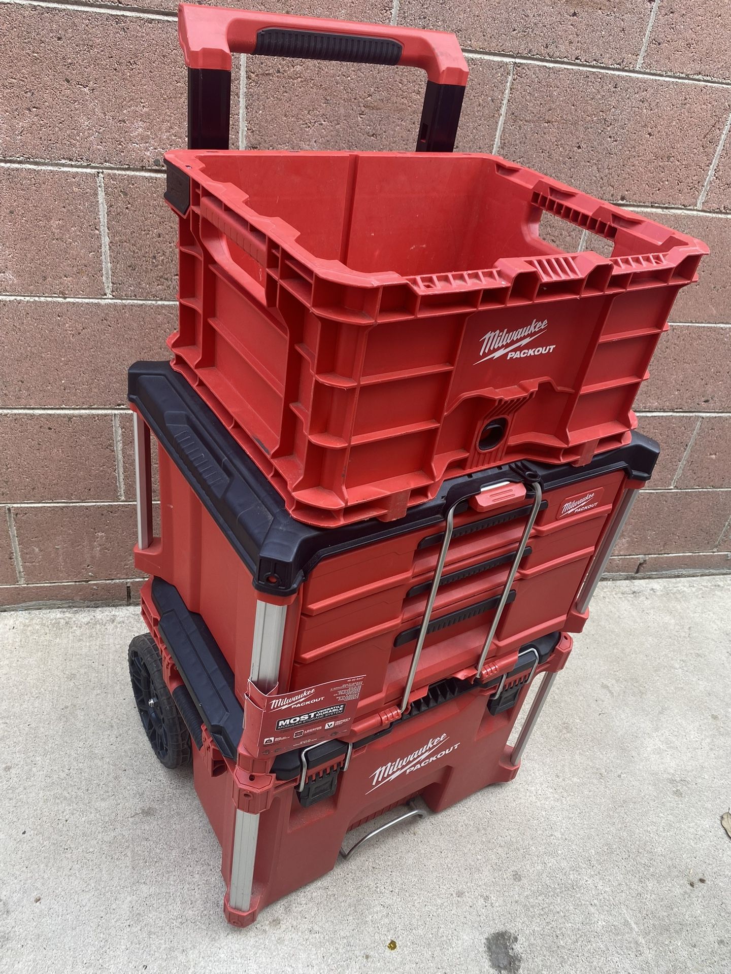 Milwaukee Pack Out Tool Boxes 3 PCs