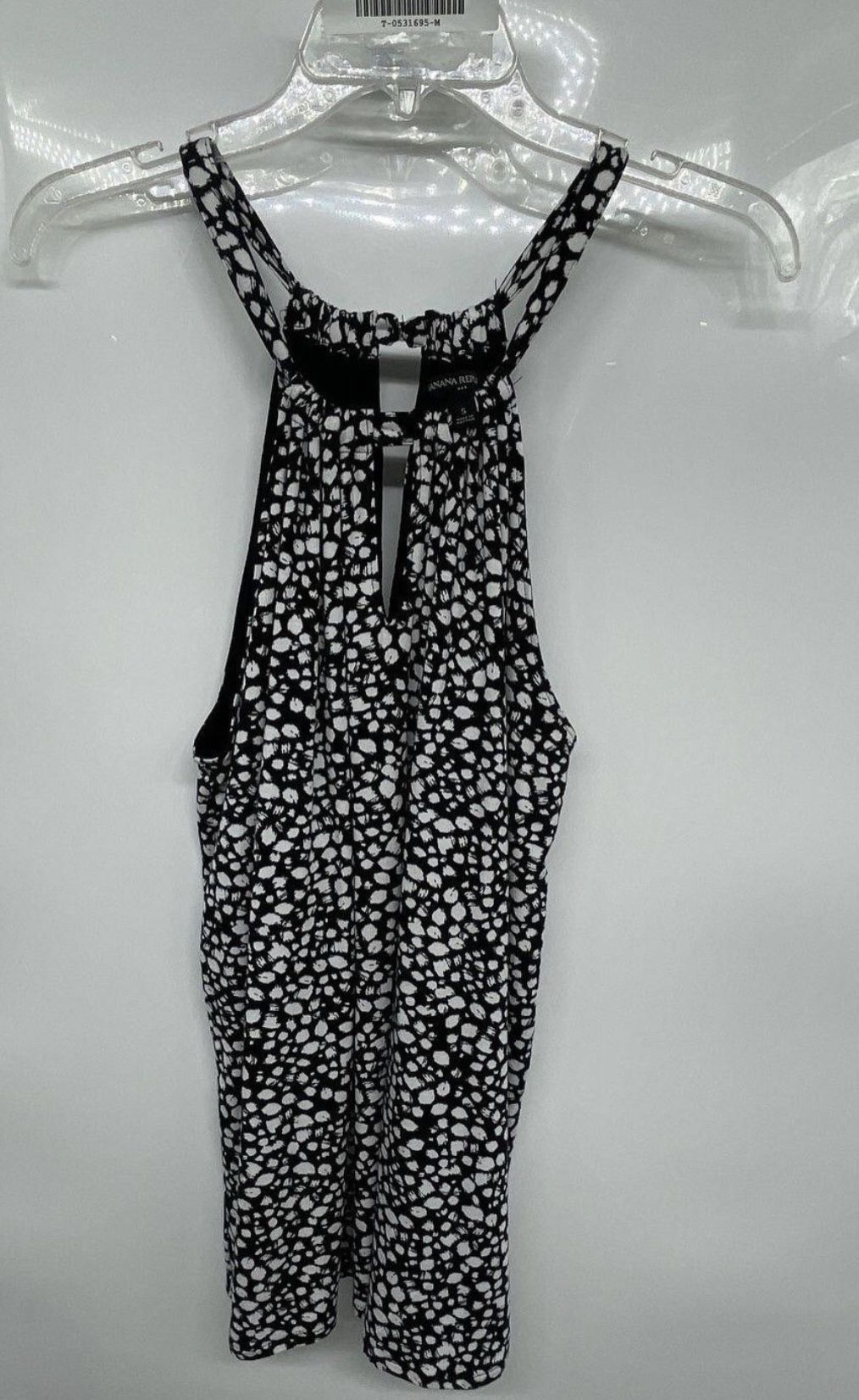 Banana Republic Womens Black White Halter Neck Sleeveless Blouse Top Size S