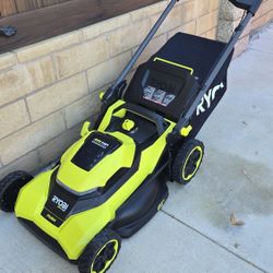 Ryobi 40v Hp Brushless 21-in Cordless Battery Walk Behind Push Lawn Mower 