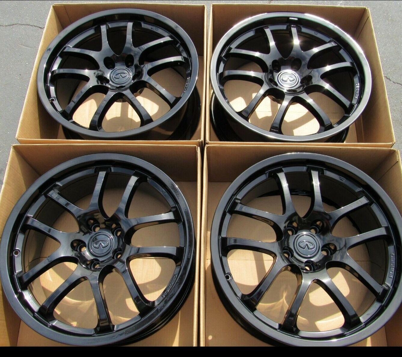 19” Infiniti g35 wheels new gloss black g37 coupe