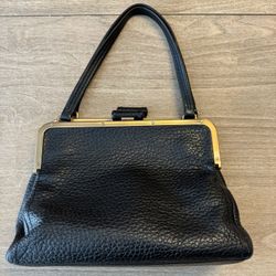 Authentic Prada Cervo Antik Frame Bag Black