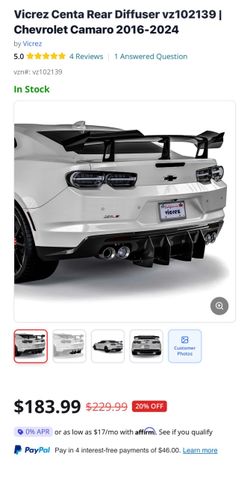 Vicrez Centa Rear Diffuser vZ102139 | Chevrolet Camaro 2016-2024