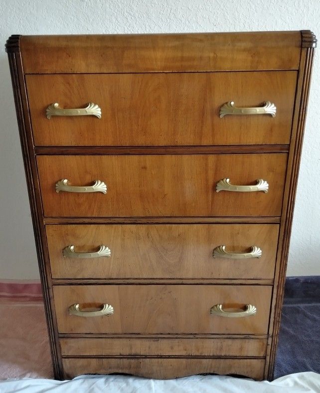 Vintage Waterfall Chest Of Drawers