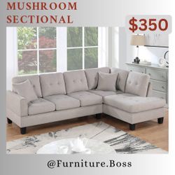 Sectional Sofa  - Beige, Grey, Brown, Teal, Black