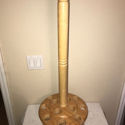 Circular Wooden Umbrella, Pool Cue , Cane Holder