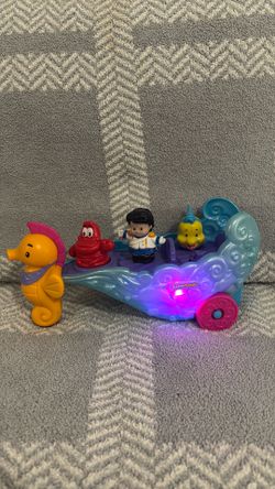 Disney Princess Ariel's Light-Up Sea Carriage Little People Musical Vehicle for Toddlers