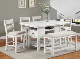 2 COLORS AVAILABLE. COUNTER HEIGHT TABLE AND CHAIRS