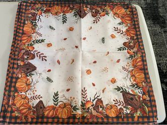 SET OF 12 FALL AUTUMN THANKSGIVING NAPKINS