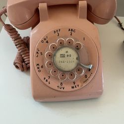 Vintage Pink Rotary Phone 
