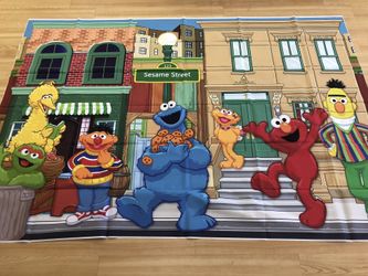 Sesame Street Backdrop 7 by 5 thin vinyl SHIPS SAME day no pole pocket