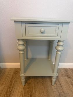 Light sage small table w/ drawer