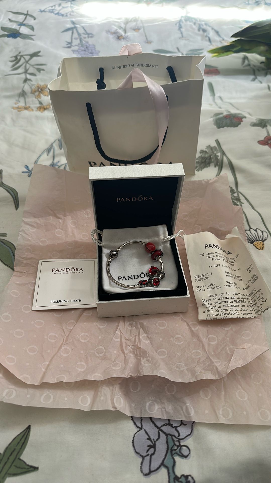 Pandora Bracelet With Charms Included