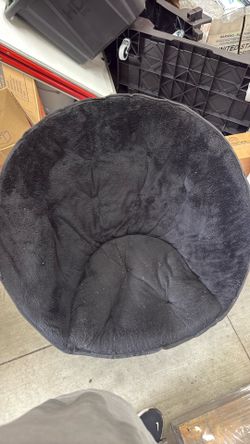 Mainstays Folding Plush Faux Fur Saucer Chair, Black