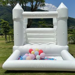 New With Blower White Inflatable Bounce House