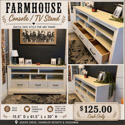 🌾 Beautiful Farmhouse Console Table – Solid Wood