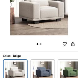 Marsail Deep Seat accent Chair 40” Beige New