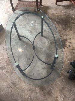Amazing oval thick glass coffee table