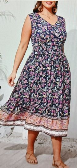 Plus size 24 summer boho midi dress