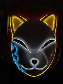Halloween Light Up Mask Cat Face 3 Light Modes