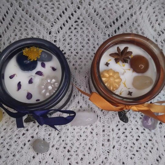 Herbal Crystal Candles