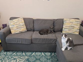 Gray chaise couch