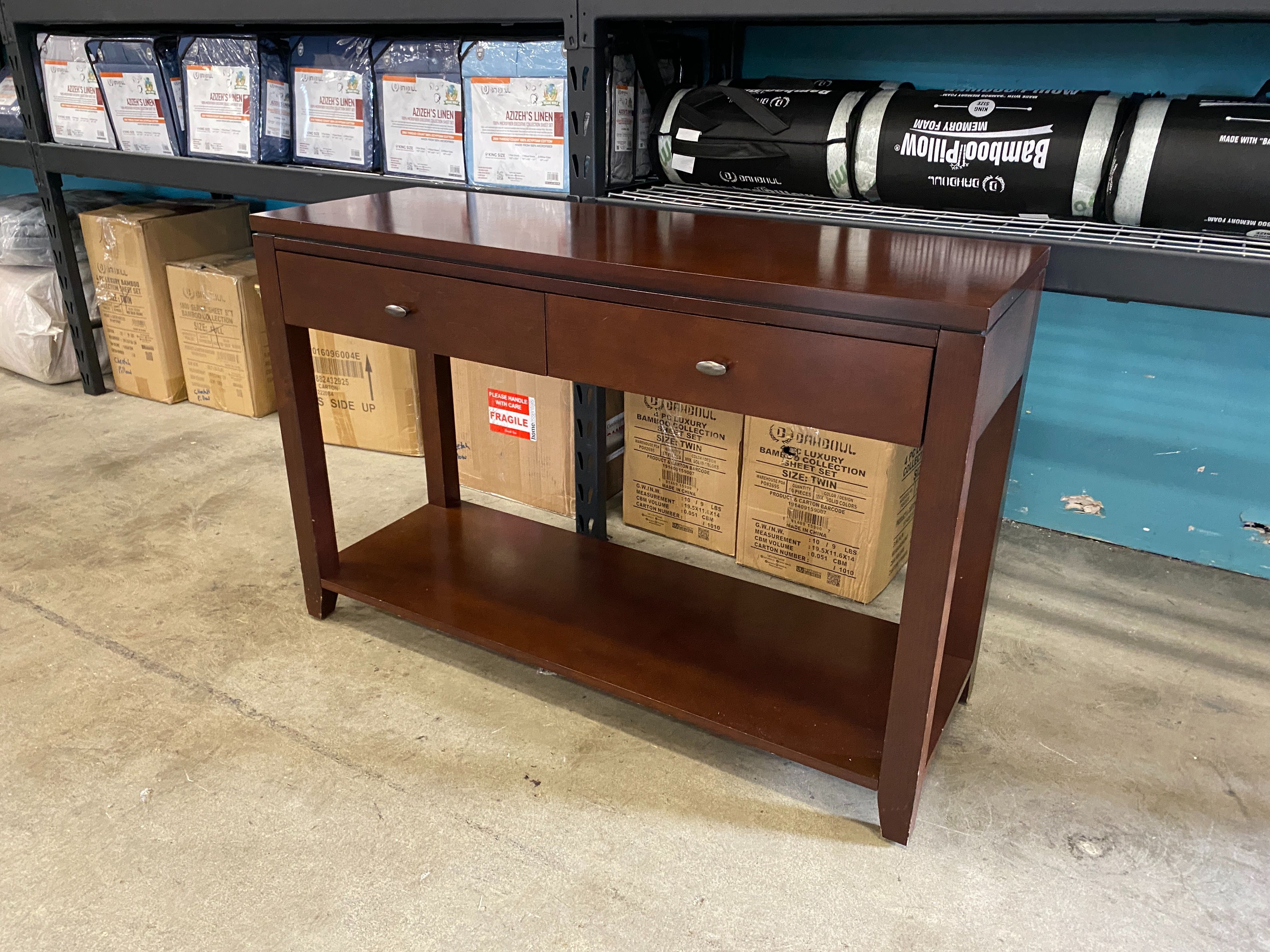 CRATE & BARREL Kingston Red Toned Console Table