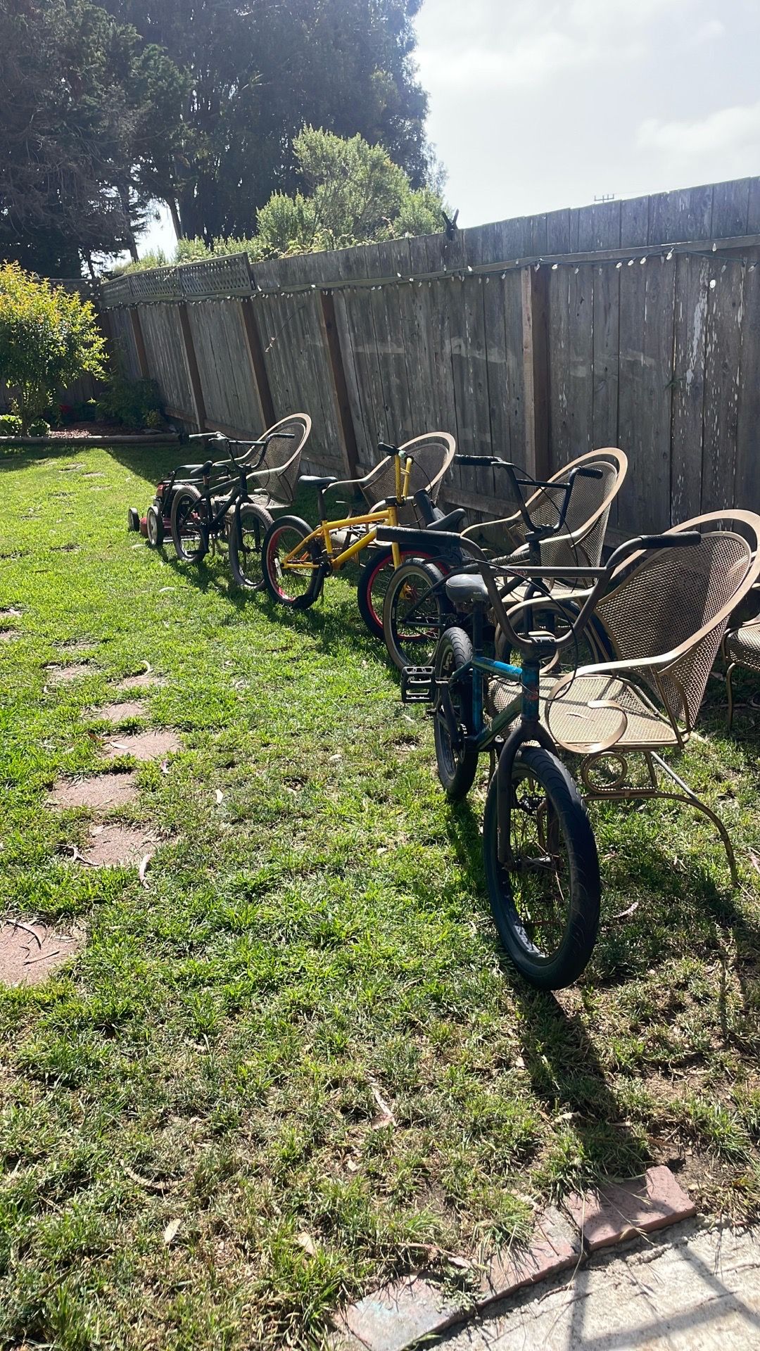 Four BMX bikes