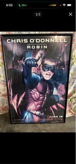 BATMAN FOREVER SIGNED POSTER BY ROBIN 1995