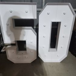 Giant Lighted 5 and 0 