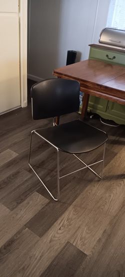 Mid-Century Black Moulded Chrome Chair.