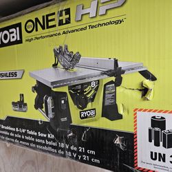 Ryobi portable table saw with 2 4Ah batteries and charger brand new $400