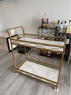 Gold & White Bar Cart