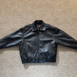Leather Jacket Men XL