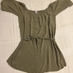 FOREVER 21 Green Buttoned Tunic - Medium