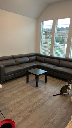 Gray couch set with coffee table