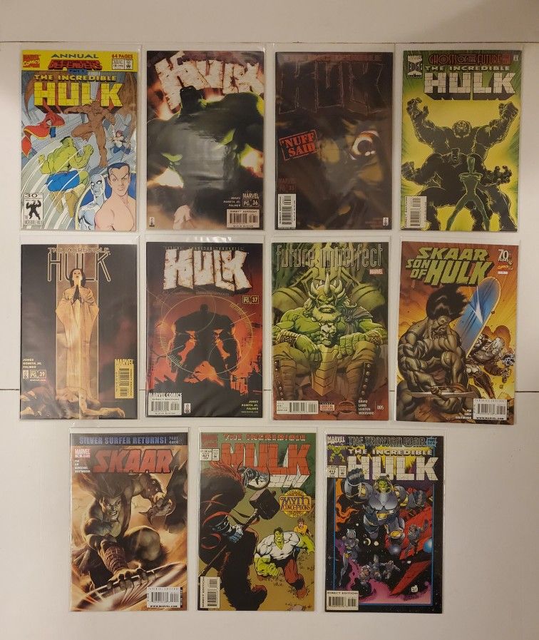 Marvel Comics The Incredible Hulk Mixed Comic Book Lot Of 11 Books NM